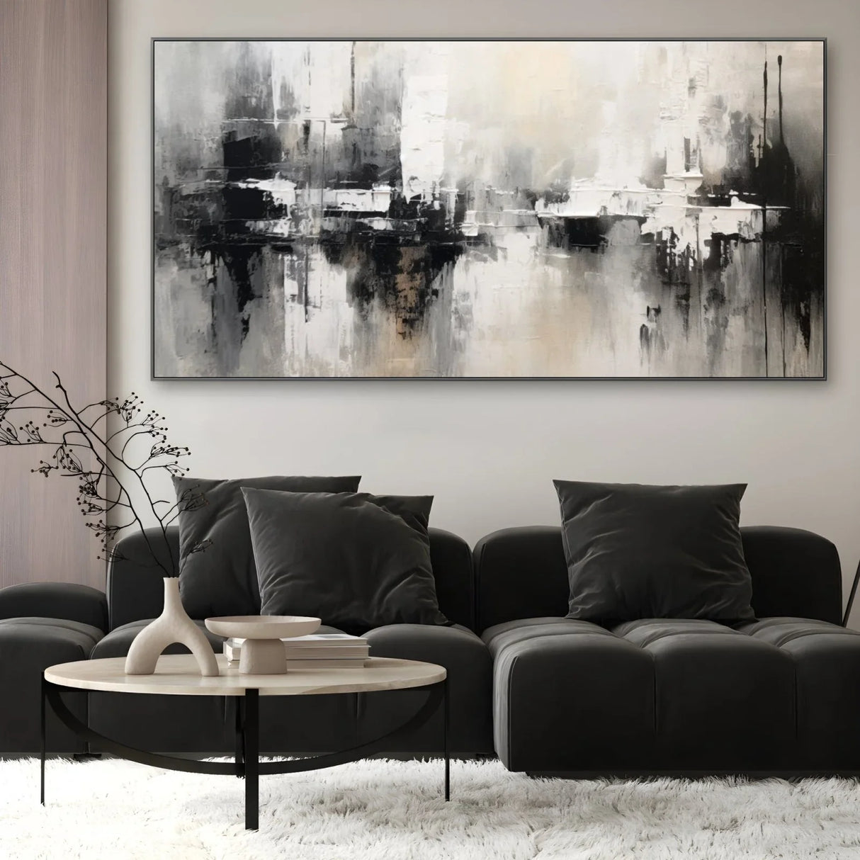 Quadro Stampa su Tela Bianco&Nero Astratto - CupidoDesign