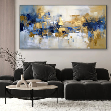 Quadro Stampa su Tela Blue & Gold - CupidoDesign