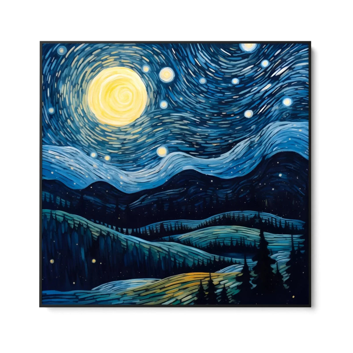 Quadro Stampa su Tela Bosco sotte le stelle - CupidoDesign