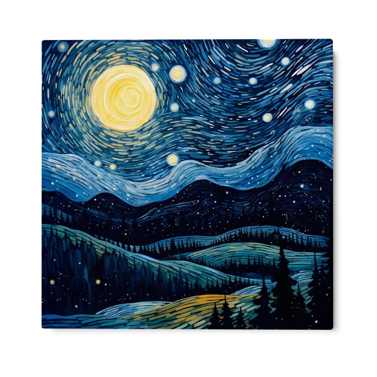 Quadro Stampa su Tela Bosco sotte le stelle - CupidoDesign