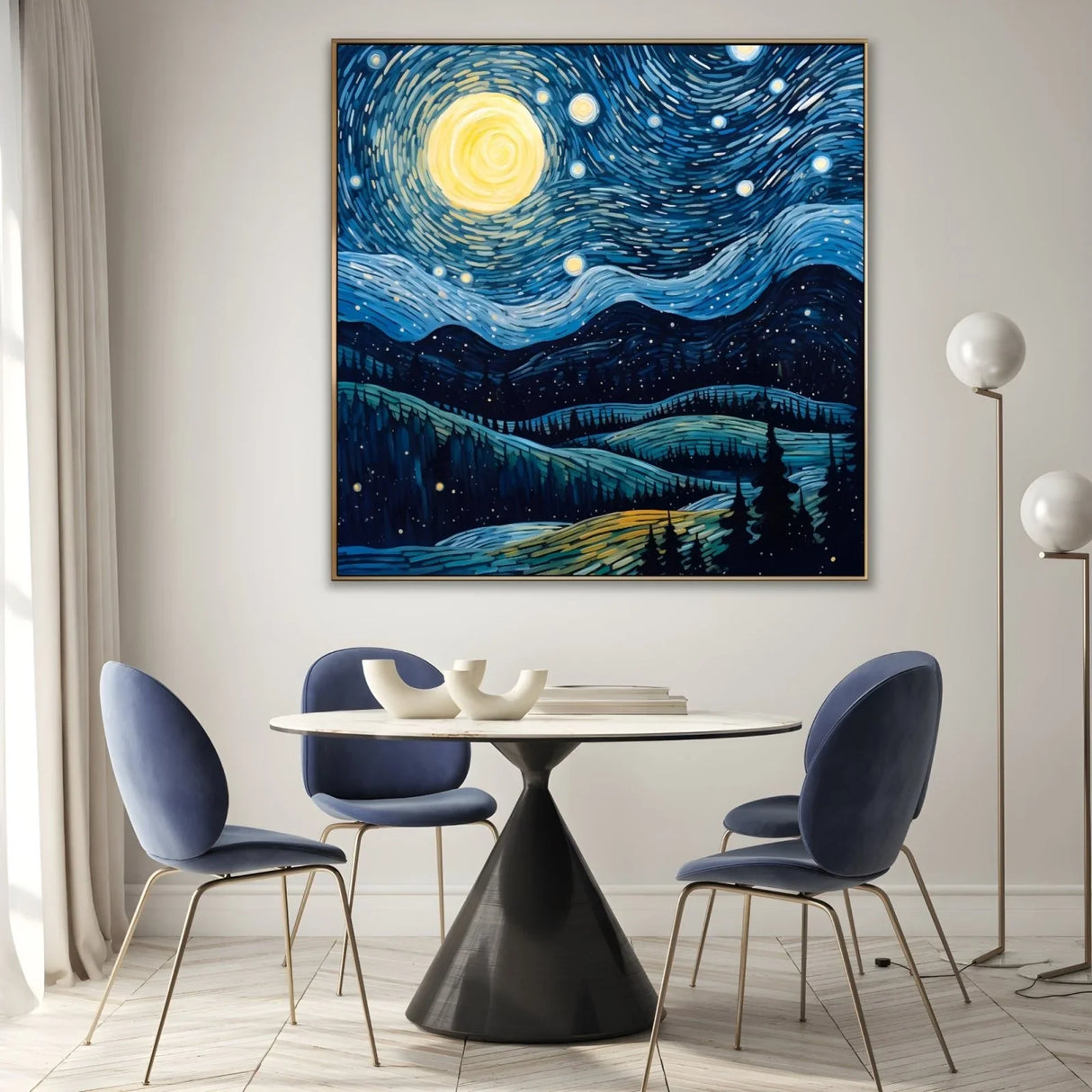 Quadro Stampa su Tela Bosco sotte le stelle - CupidoDesign