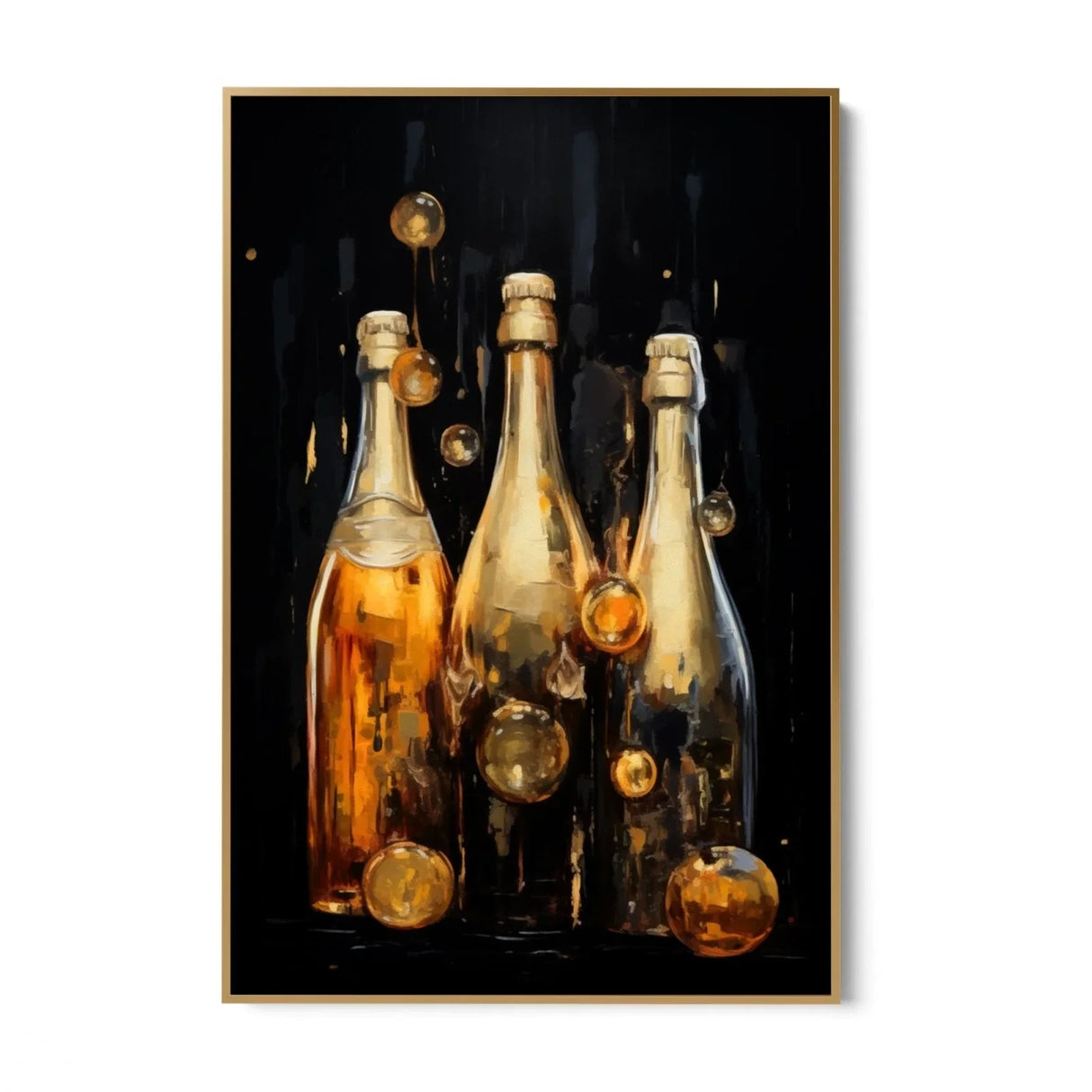 Quadro Stampa su Tela Bottiglie di Champagne - CupidoDesign