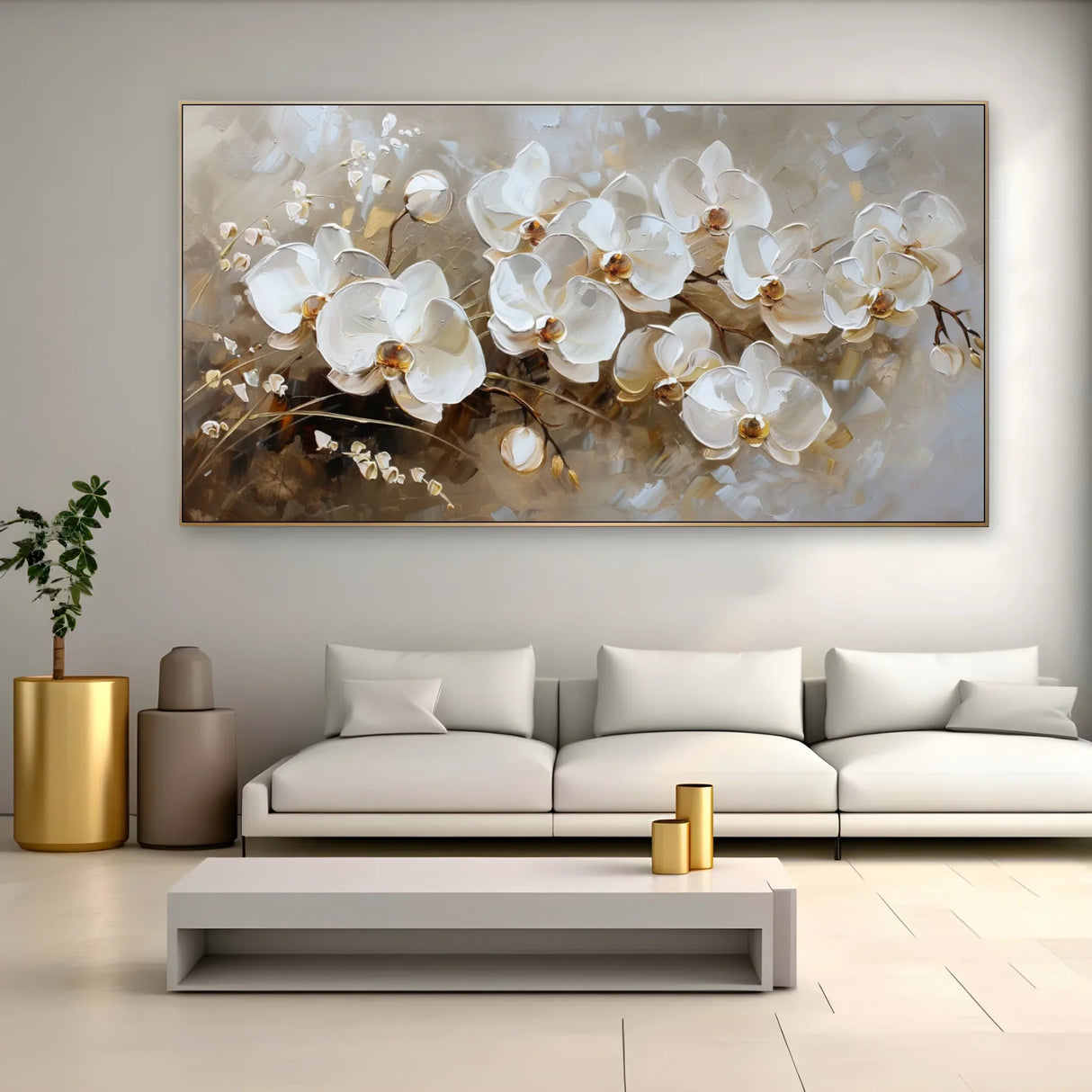 Quadro Stampa su Tela Bouquet di bianco - CupidoDesign