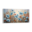 Quadro Stampa su Tela Campo dei papaveri azzurri - CupidoDesign