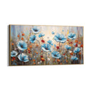 Quadro Stampa su Tela Campo dei papaveri azzurri - CupidoDesign