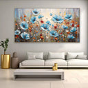 Quadro Stampa su Tela Campo dei papaveri azzurri - CupidoDesign