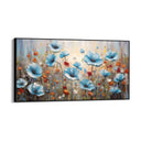 Quadro Stampa su Tela Campo dei papaveri azzurri - CupidoDesign