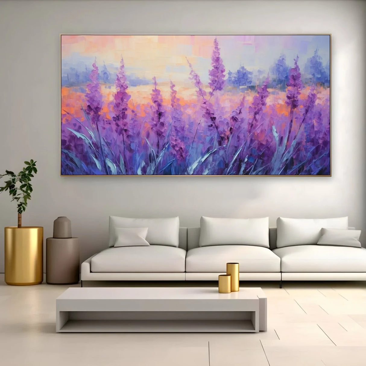 Quadro Stampa su Tela Campo di lavanda - CupidoDesign