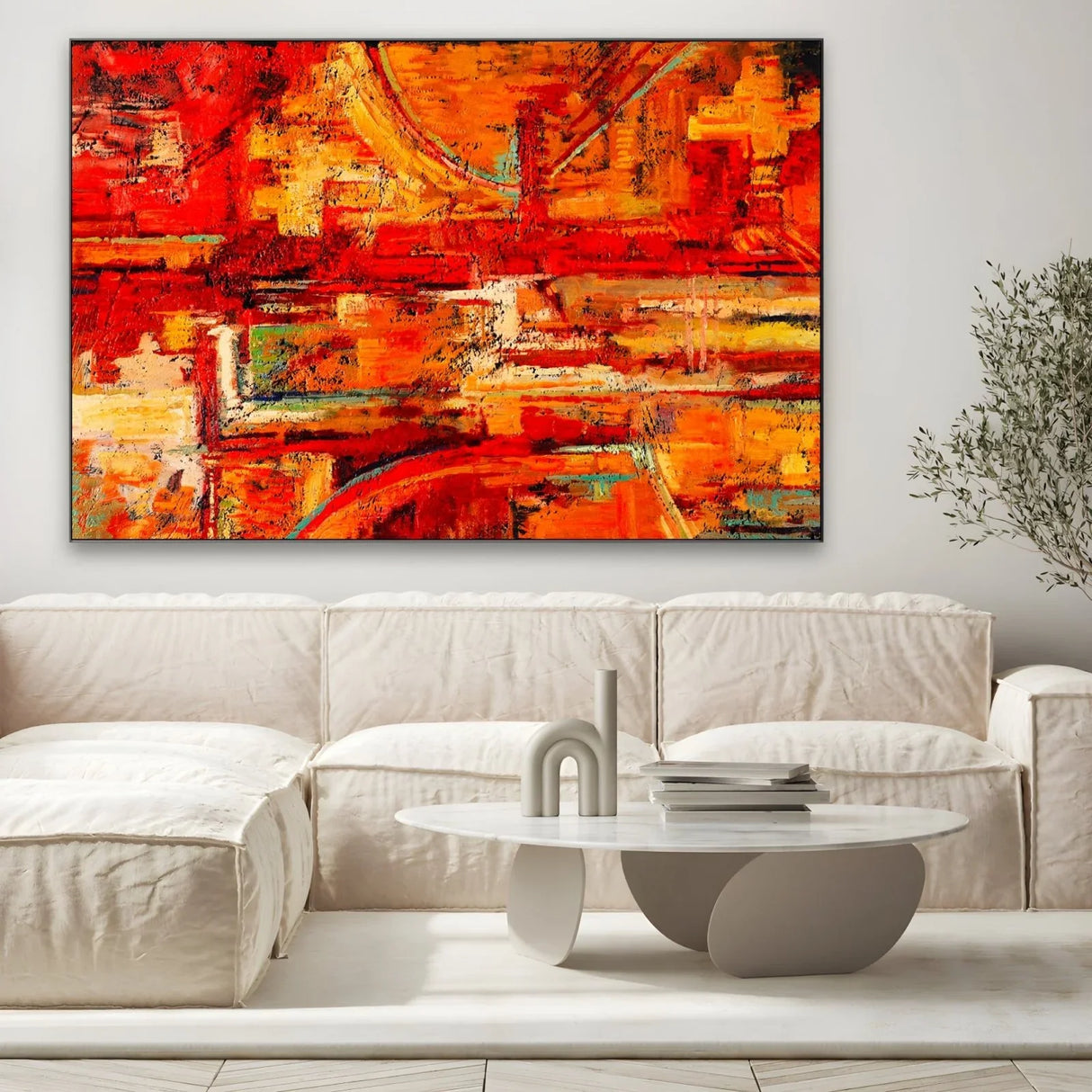 Quadro Stampa su Tela Caos di rosso - CupidoDesign