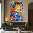 Quadro Stampa su Tela Colorata Cinque Terre, Liguria - CupidoDesign