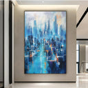Quadro Stampa su Tela Città Azzurra - CupidoDesign