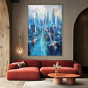 Quadro Stampa su Tela Città Azzurra - CupidoDesign