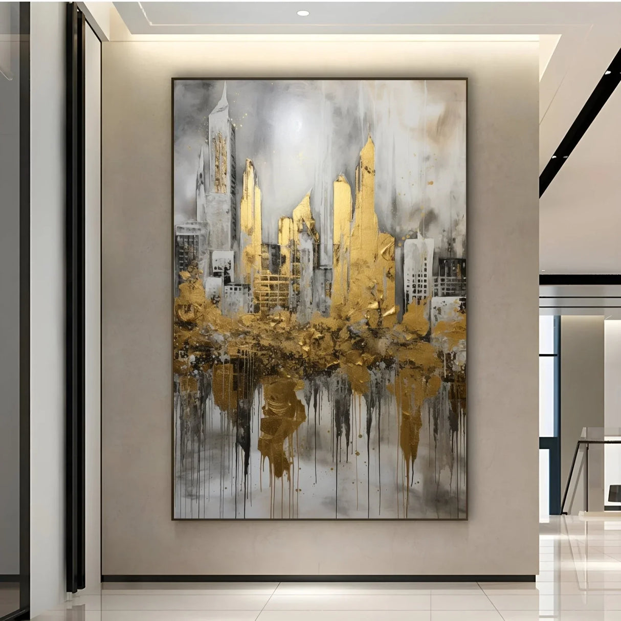 Quadro Stampa su Tela Città Dorata - CupidoDesign