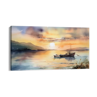 Quadro Stampa su Tela Crepuscolo sul lago - CupidoDesign