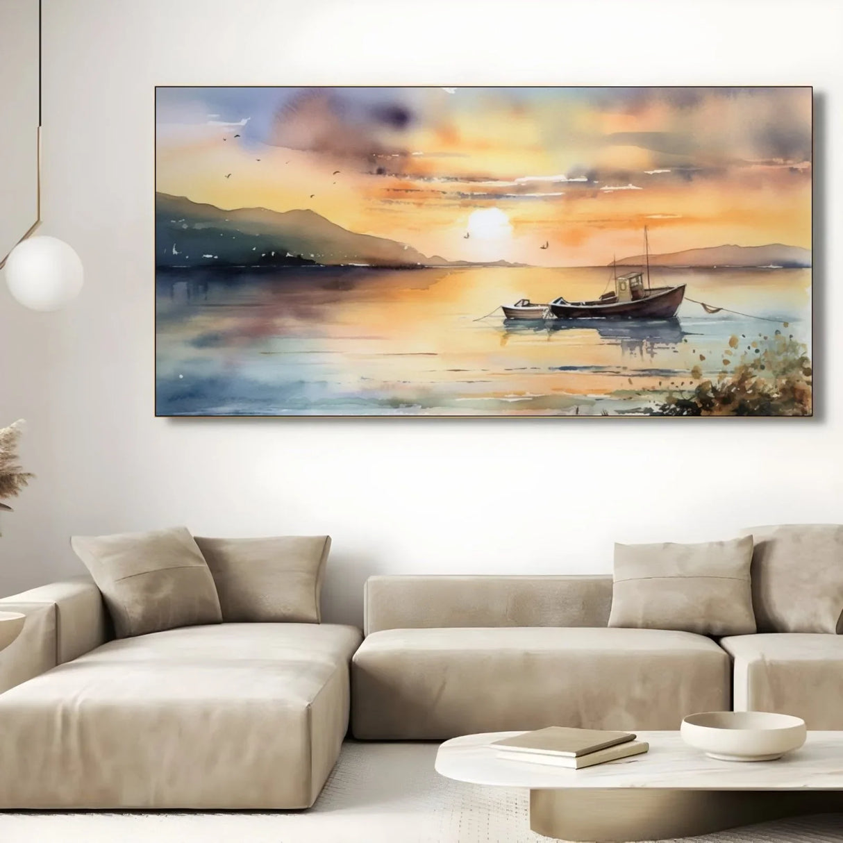 Quadro Stampa su Tela Crepuscolo sul lago - CupidoDesign