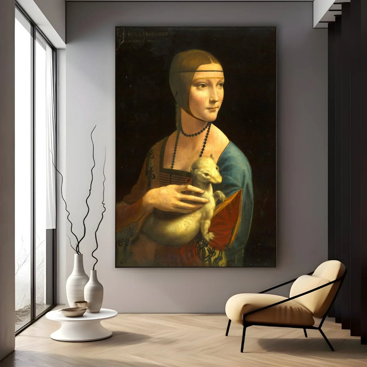 Quadro Stampa su Tela Dama con l'ermellino, Leonardo da Vinci - CupidoDesign