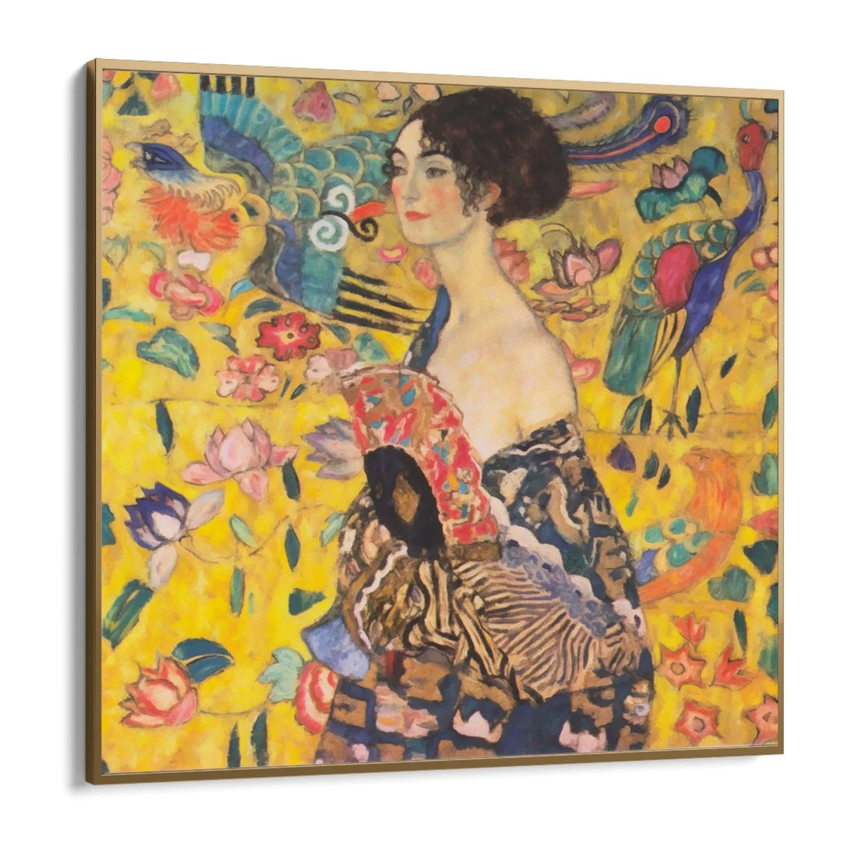 Quadro Stampa su Tela Dama con ventaglio, Gustav Klimt - CupidoDesign