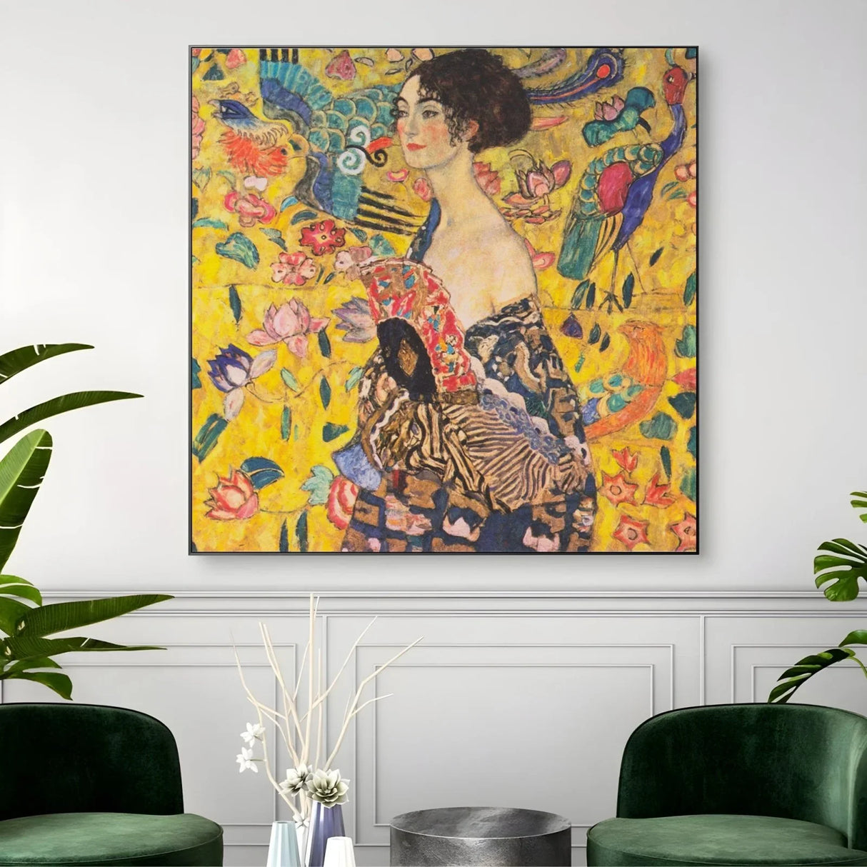 Quadro Stampa su Tela Dama con ventaglio, Gustav Klimt - CupidoDesign