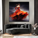 Quadro Stampa su Tela Danza Vestita di Rosso - CupidoDesign
