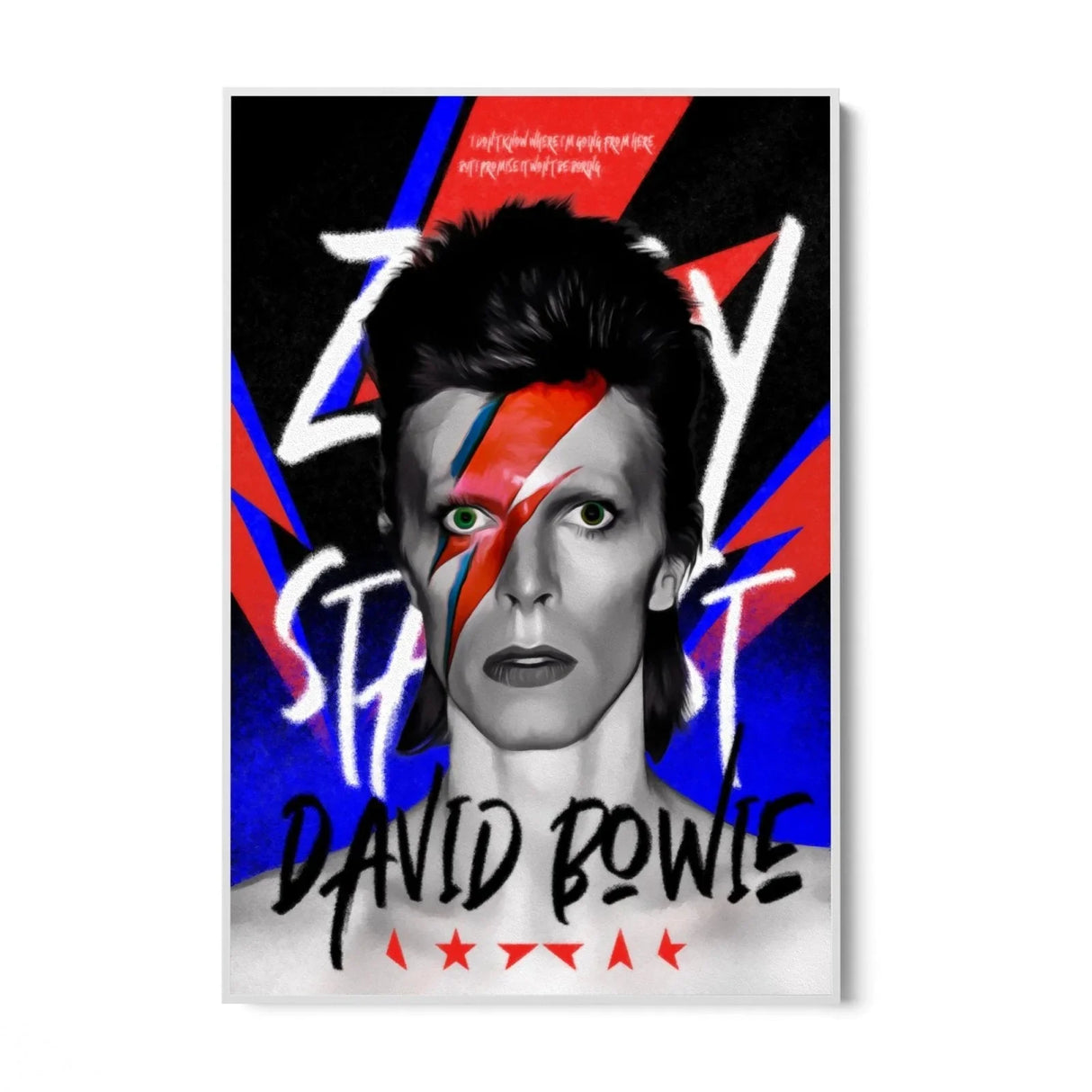Quadro Stampa su Tela David Bowie Graffiti - CupidoDesign