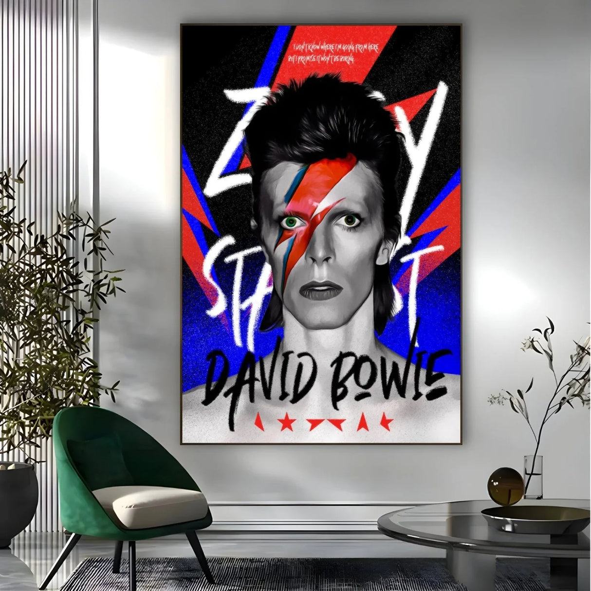 Quadro Stampa su Tela David Bowie Graffiti - CupidoDesign