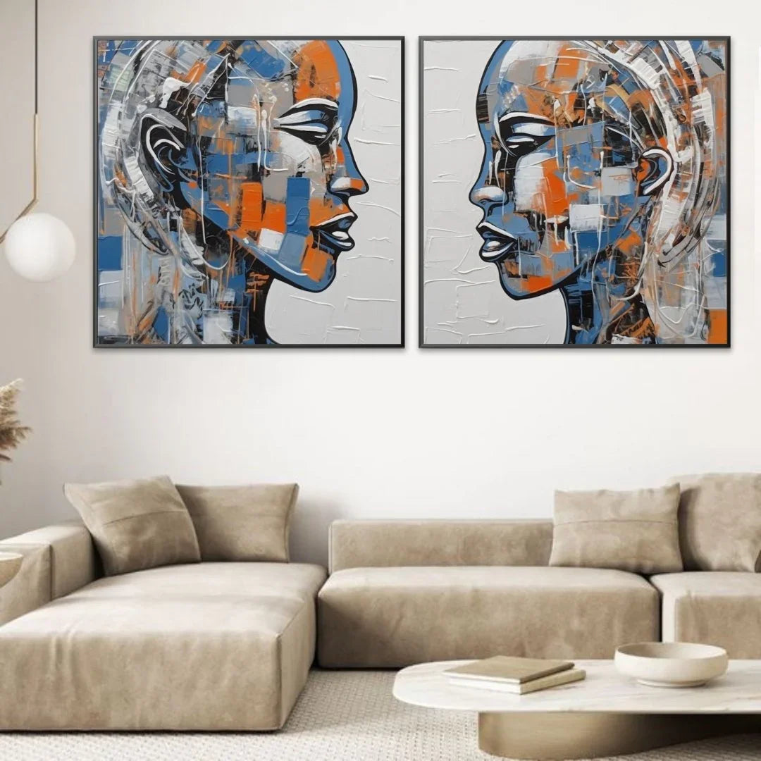 Quadro Stampa su Tela Dialogo Silenzioso - CupidoDesign