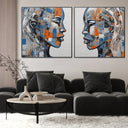 Quadro Stampa su Tela Dialogo Silenzioso - CupidoDesign