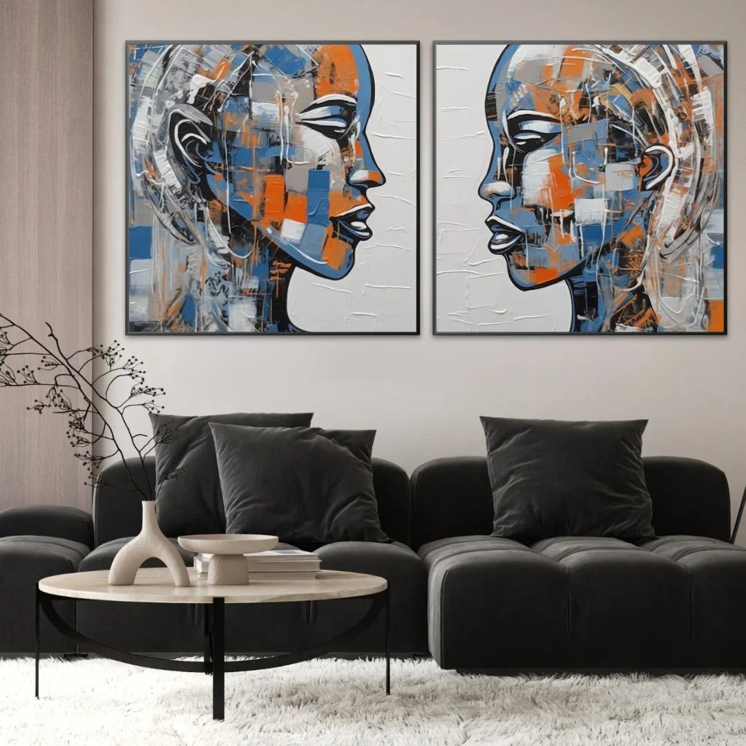 Quadro Stampa su Tela Dialogo Silenzioso - CupidoDesign