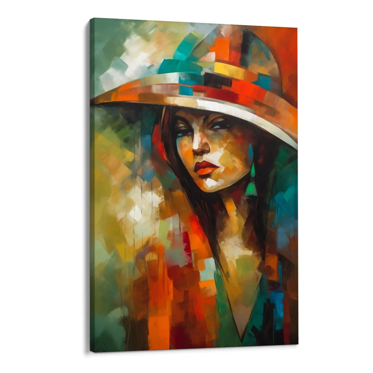 Quadro Stampa su Tela Donna con cappello - CupidoDesign