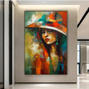 Quadro Stampa su Tela Donna con cappello - CupidoDesign