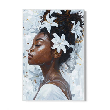 Quadro Stampa su Tela Donna di fiori - CupidoDesign
