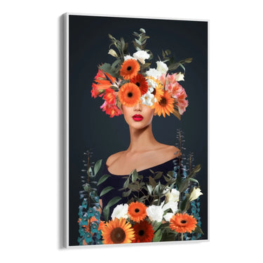 Quadro Stampa su Tela Donna Fiorita - CupidoDesign