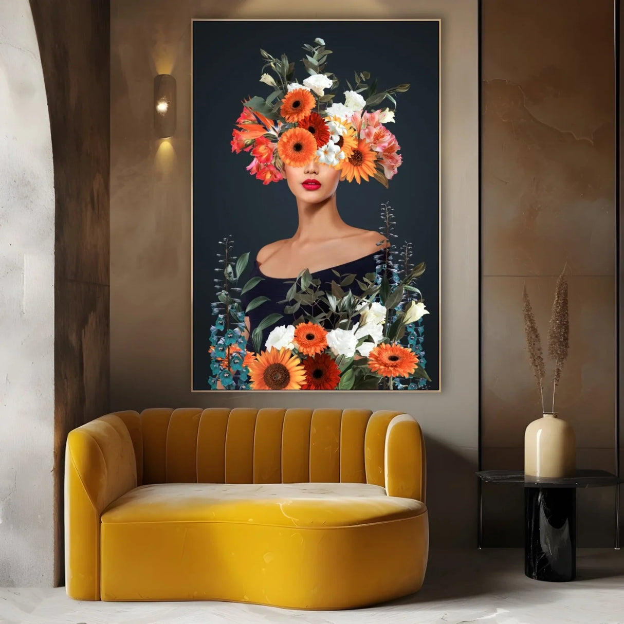 Quadro Stampa su Tela Donna Fiorita - CupidoDesign
