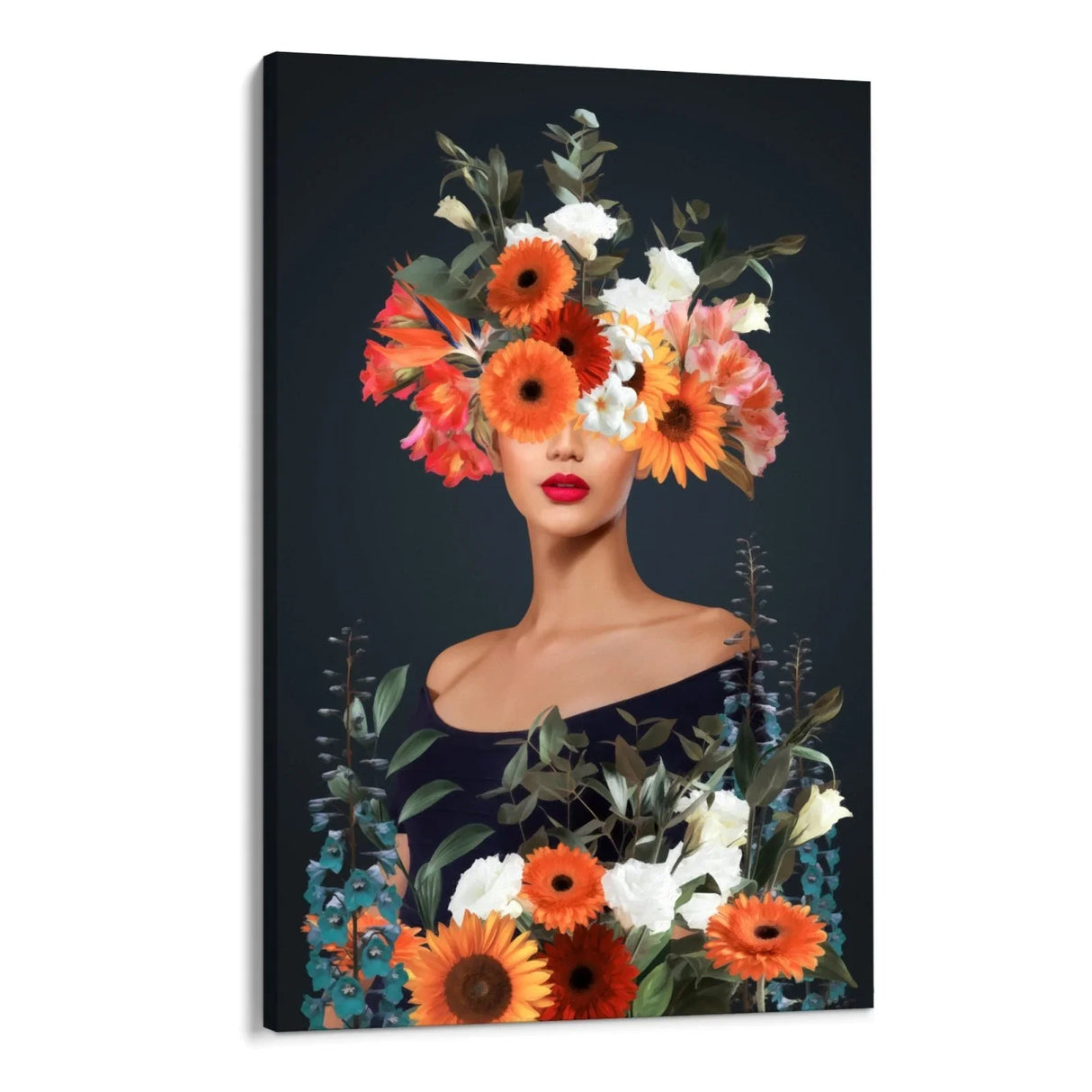 Quadro Stampa su Tela Donna Fiorita - CupidoDesign