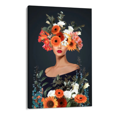 Quadro Stampa su Tela Donna Fiorita - CupidoDesign
