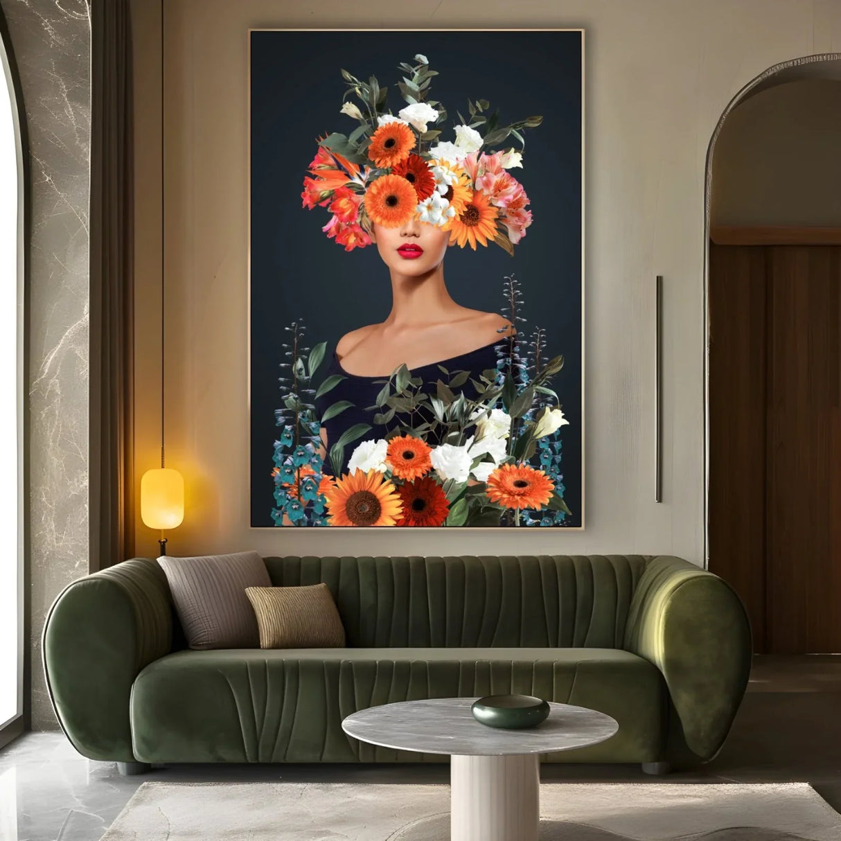Quadro Stampa su Tela Donna Fiorita - CupidoDesign