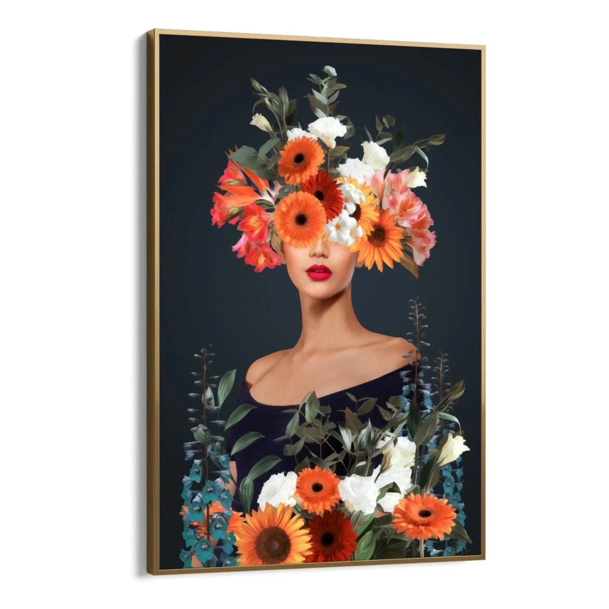 Quadro Stampa su Tela Donna Fiorita - CupidoDesign