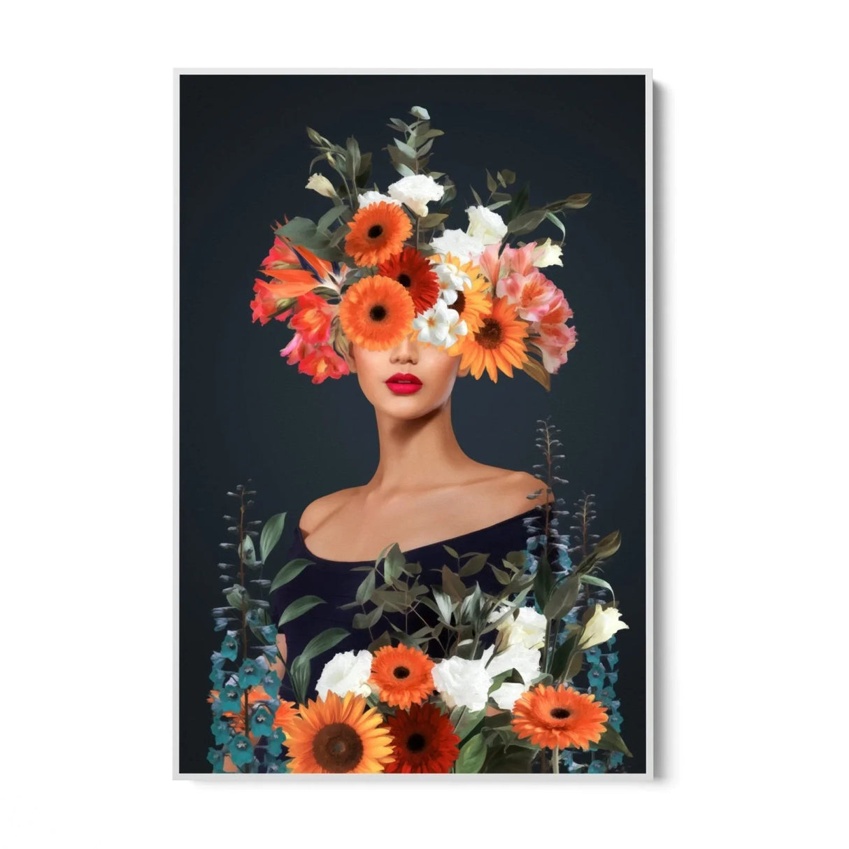 Quadro Stampa su Tela Donna Fiorita - CupidoDesign
