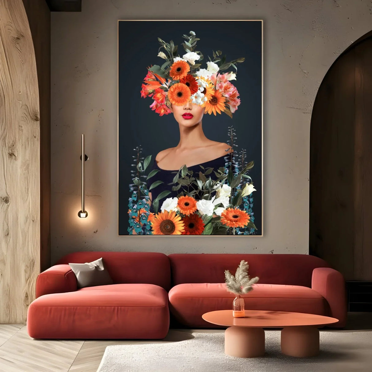 Quadro Stampa su Tela Donna Fiorita - CupidoDesign