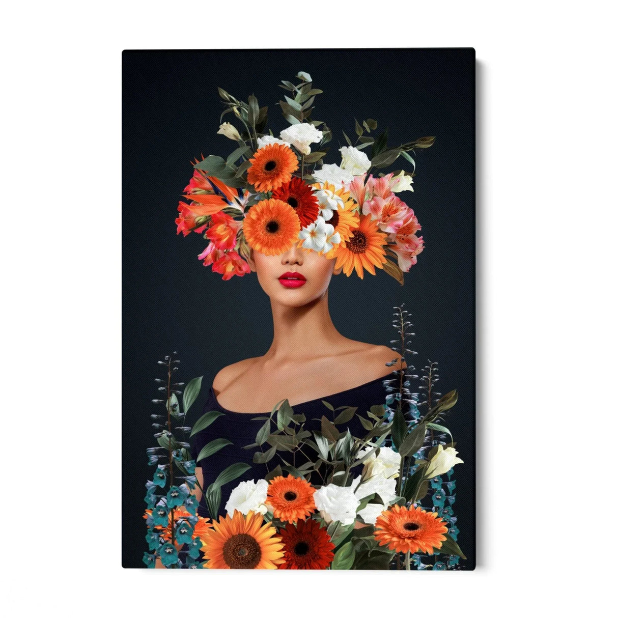 Quadro Stampa su Tela Donna Fiorita - CupidoDesign