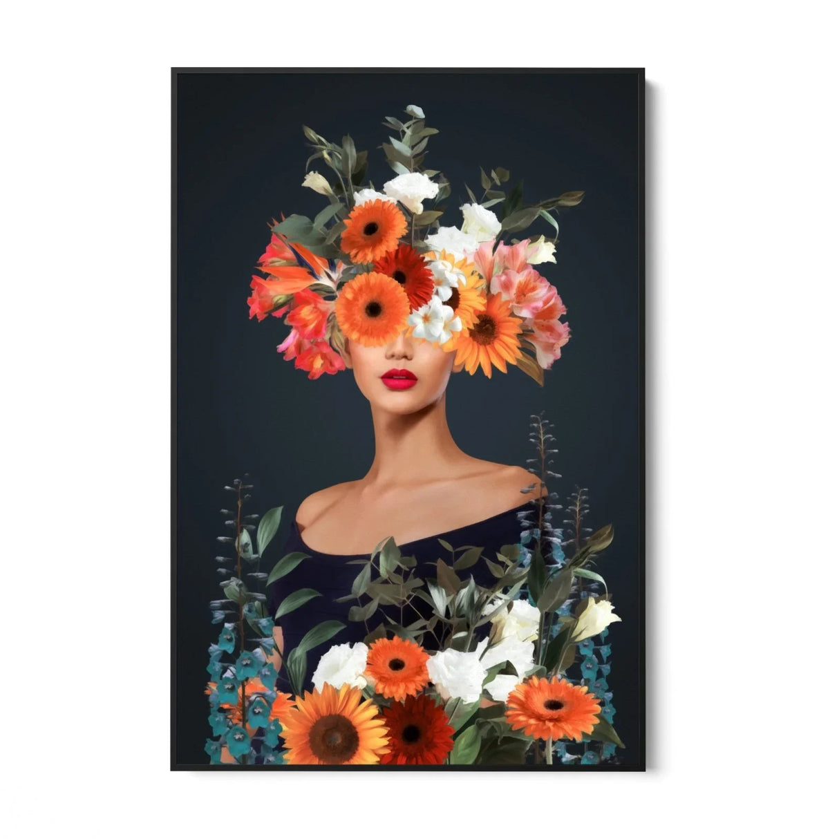 Quadro Stampa su Tela Donna Fiorita - CupidoDesign