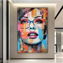 Quadro Stampa su Tela Donna Graffiti - CupidoDesign