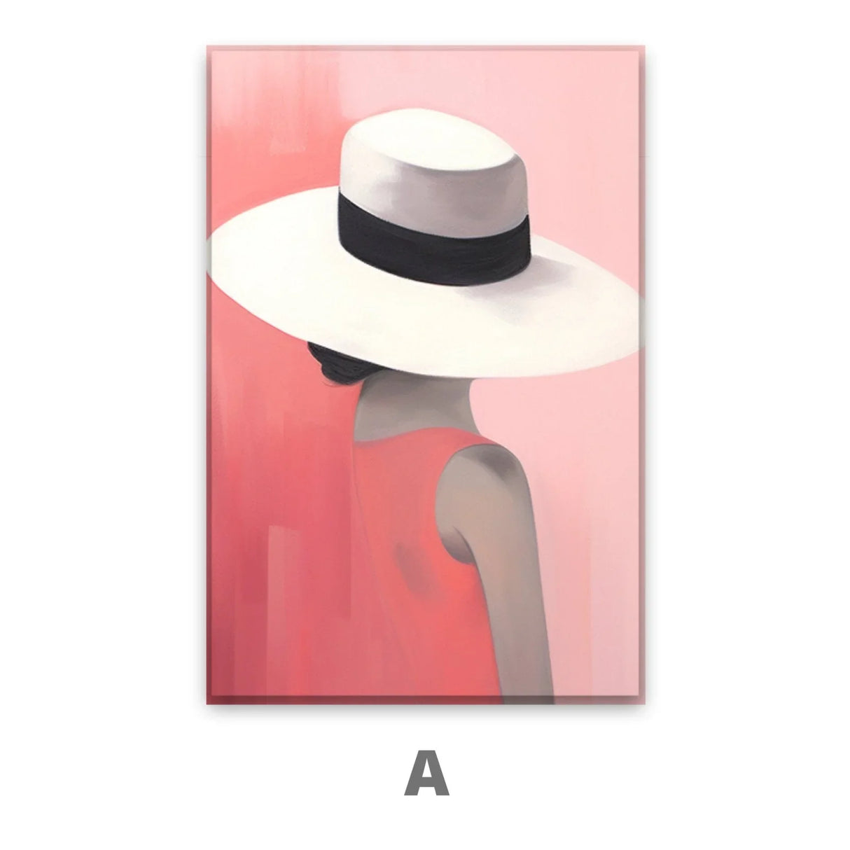 Quadro Stampa su Tela Eleganza Sotto il Cappello - CupidoDesign