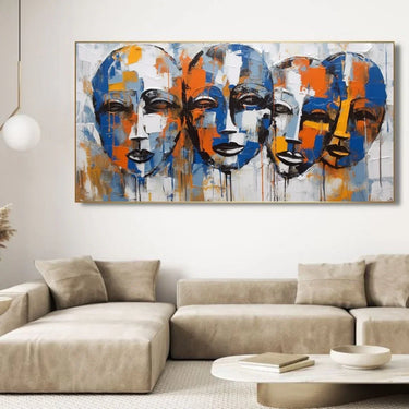 Quadro Stampa su Tela Espressioni Sfuggenti - CupidoDesign