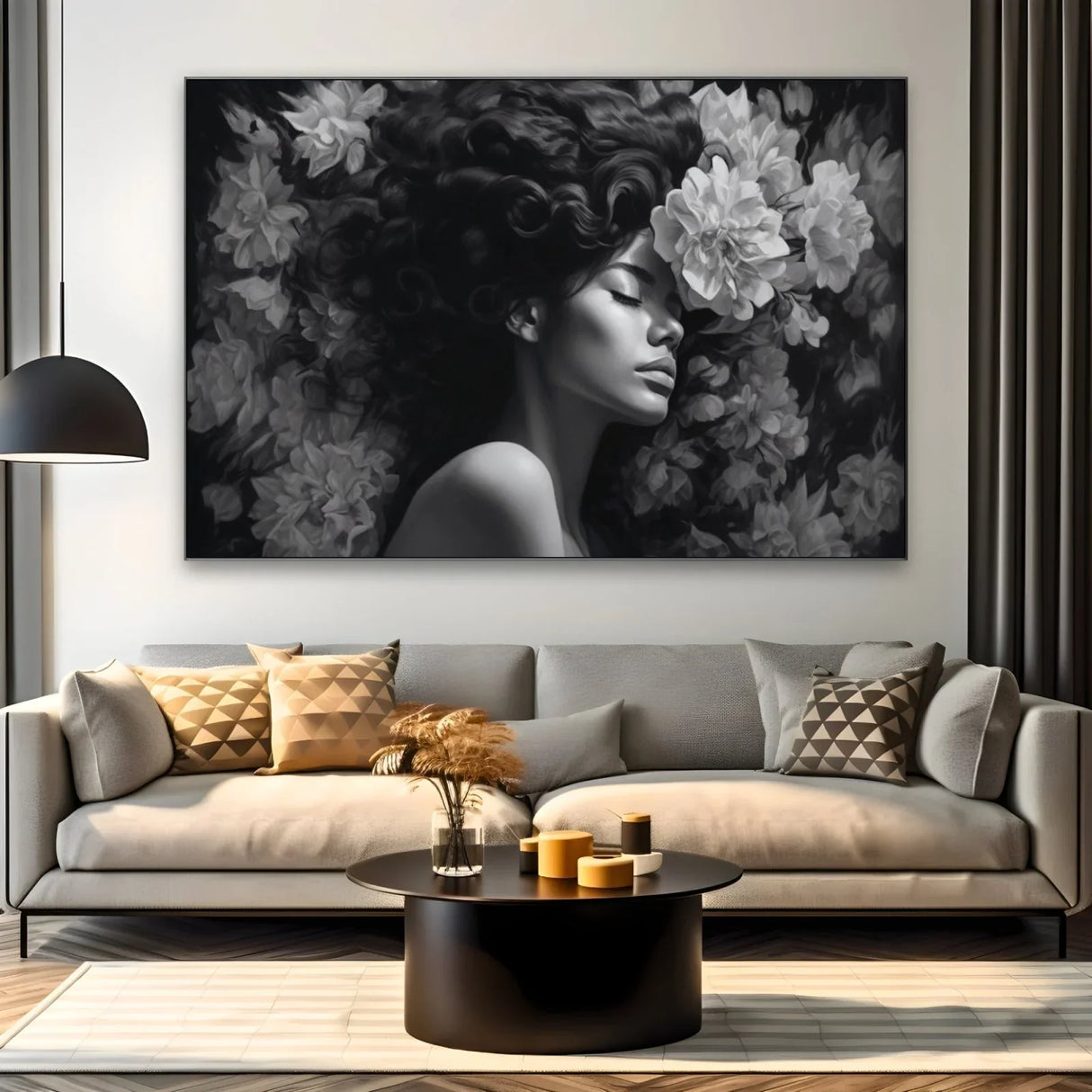 Quadro Stampa su Tela Essenza Nera - CupidoDesign