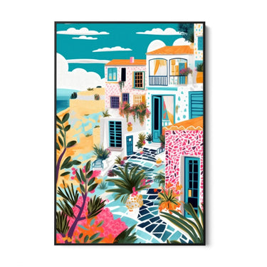 Quadro Stampa su Tela Estate in Grecia - CupidoDesign