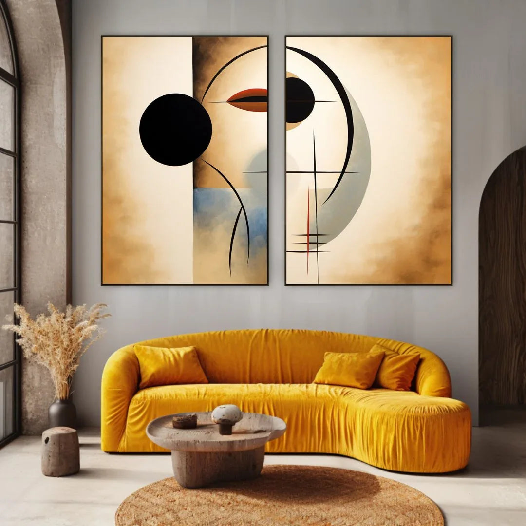 Tableau Moderne Italien Sur Toile - Abstrait Multicolore 90x40cm, Déco Murale