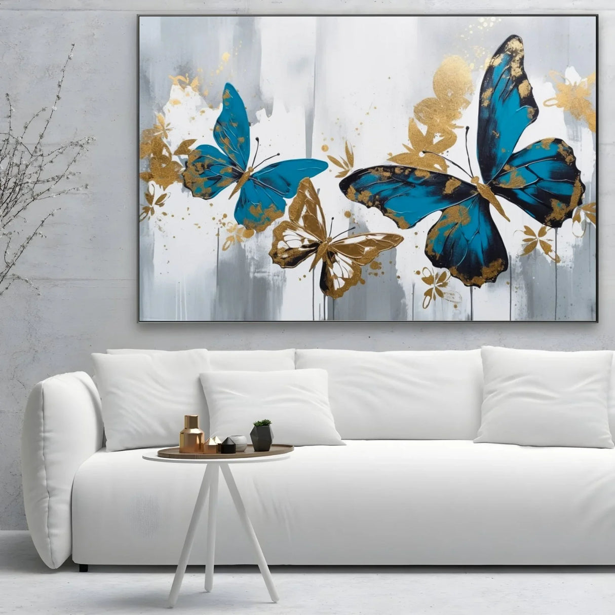 Quadro Stampa su Tela Farfalle Dorate - CupidoDesign