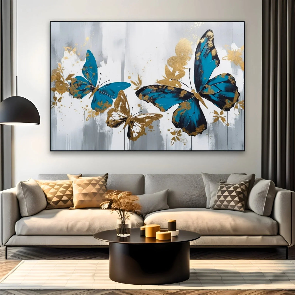 Quadro Stampa su Tela Farfalle Dorate - CupidoDesign
