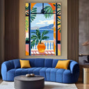 Quadro Stampa su Tela Finestra sul mediterraneo - CupidoDesign